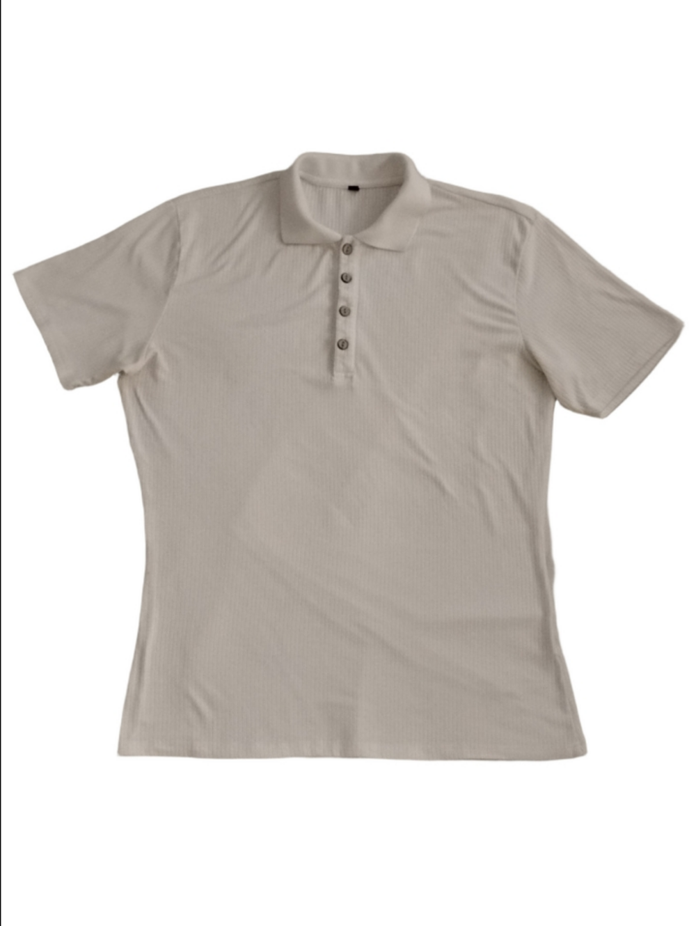 3/$20 Urru Classic White Ribbed Polo Shirt - Men